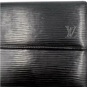 Black EPI Sarah Wallet Louis Vuitton with aftermarket chain for crossbody